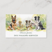 水色ペットケアドッグビジネスカード 名刺 (正面)