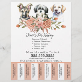 水色ペットビジネス犬のストリップフライヤーの涙 チラシ