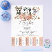 水色ペットビジネス犬のストリップフライヤーの涙 チラシ (シングル)