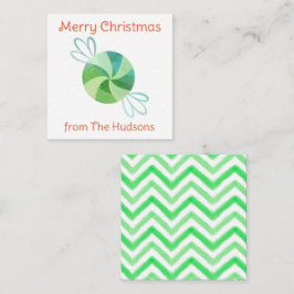 水色ペパーミントキャンディーギフト囲いカード ノートカード