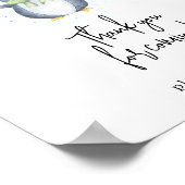 水色ペンギン – ありがとうござ来う ポスター (角)