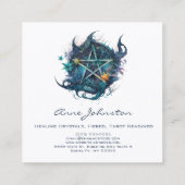 水色ペンタグラムスクエアビジネスカード スクエア名刺 (裏面)