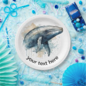 水色ホエー疑問に思ラカスタム ペーパープレート (パーティー)