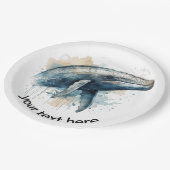 水色ホエー疑問に思ラカスタム ペーパープレート (アングル)