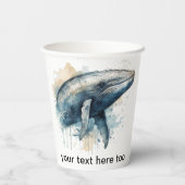 水色ホエー疑問に思ラカスタム 紙コップ (裏面)