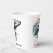 水色ホエー疑問に思ラカスタム 紙コップ (右)