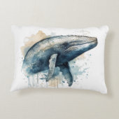 水色ホエー疑問に思ラ アクセントクッション (裏面)