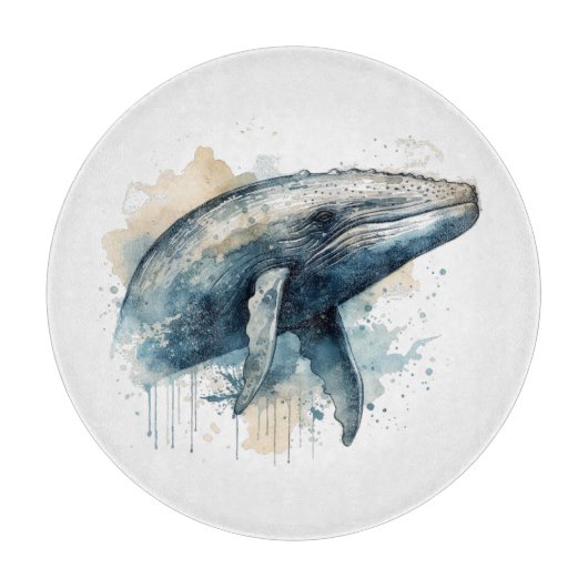 水色ホエー疑問に思ラ カッティングボード (正面)