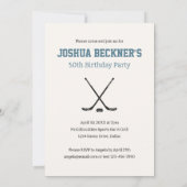 水色ホッケープレーヤースポーツファン誕生日 招待状 (裏面)