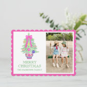 水色ホットピンクボウジンジャージャーブクリスマスの写真 シーズンカード (スタンド正面)