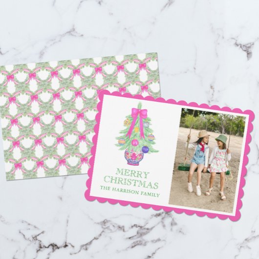 水色ホットピンクボウジンジャージャーブクリスマスの写真 シーズンカード