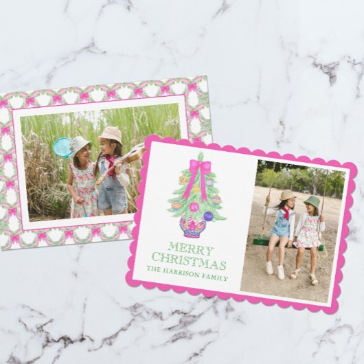 水色ホットピンクボウジンジャージャーブクリスマスの写真 シーズンカード