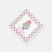 水色ホットピンクボウジンジャージャールクリスマスツリー スタンダードカクテルナプキン (角)