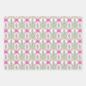 水色ホットピンクボウジンジャージャールクリスマス ラッピングペーパーシート (正面3)