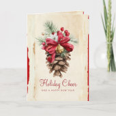 水色ホリーベリーパインコーン赤ジングル シーズンカード (正面)