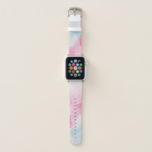 水色ホワイトレースパターンApple Watch Band