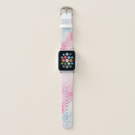 水色ホワイトレースパターンApple Watch Band Apple Watchバンド