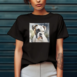 水色ボクサー犬 Tシャツ