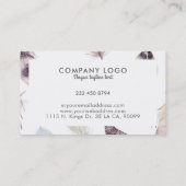 水色ボホの羽毛パターン 名刺 (裏面)