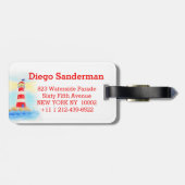 水色ボートの子供は荷物タグをid ラゲッジタグ (裏面横)