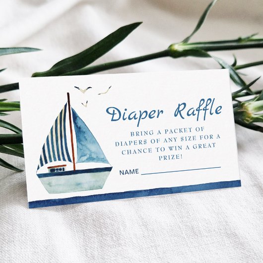 水色ボート赤航海のちゃんシャワーおむつ エンクロージャーカード