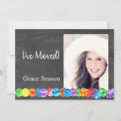 水色ボーブルのフォトカードを移動した 招待状 (正面)