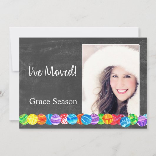 水色ボーブルのフォトカードを移動した 招待状 (正面)