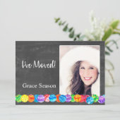 水色ボーブルのフォトカードを移動した 招待状 (スタンド正面)