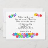 水色ボーブルのフォトカードを移動した 招待状 (裏面)