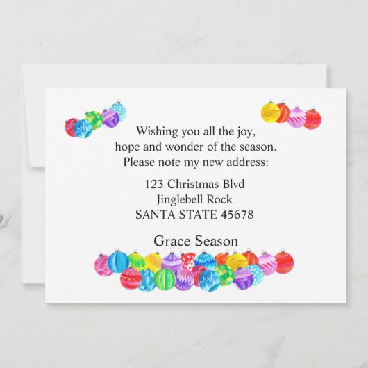 水色ボーブルのフォトカードを移動した 招待状 (裏面)