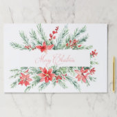 水色ポインセチアと緑のクリスマス ペーパーパッド (インサイチュ)