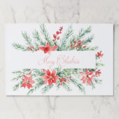 水色ポインセチアと緑のクリスマス ペーパーパッド (正面)