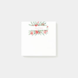 水色ポインセチアと緑のクリスマス ポストイット