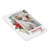 水色ポインセチア植物学メリークリスマス マグネット (右側)