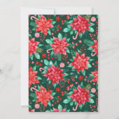 水色ポインセチア植物性フローラクリスマス シーズンカード (裏面)