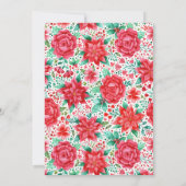 水色ポインセチア植物性フローラクリスマス シーズンカード (裏面)