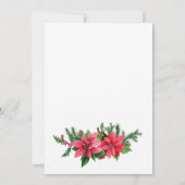 水色ポインセチア赤（鳥）ショウジョウコウカンチョウクリスマスパーティー 招待状 (裏面)