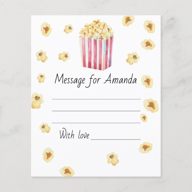 水色ポップコーン誕生日タイムカプセルメッセージ (正面)