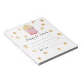 水色ポップコーン誕生日タイムカプセルメッセージ ノートパッド (アングル)