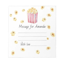 水色ポップコーン誕生日タイムカプセルメッセージ ノートパッド