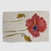 水色ポピーのゴルフタオル ゴルフタオル (横)