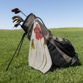 水色ポピーのゴルフタオル ゴルフタオル (グリーン)