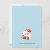 水色ポピー上のスパンシュガーブルー 招待状 (裏面)