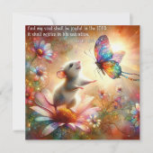 水色マウスと蝶の詩篇イースター シーズンカード (正面)