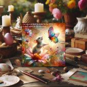 水色マウスと蝶の詩篇イースター シーズンカード