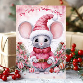 水色マウスの大きなクリスマスの願い シーズンカード