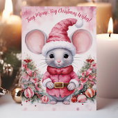 水色マウスの大きなクリスマスの願い シーズンカード