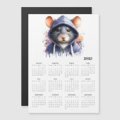 水色マウスフード付きスウェットシャツスプラッシュアート2025カレンダー (正面/裏面)