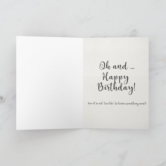 水色マウスユーモアハッピーバースデーカード カード (内部)