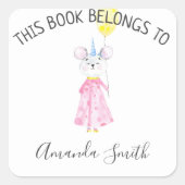 水色マウス – 蔵書票 (正面)